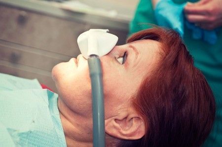 Woman receiving nitrous oxide